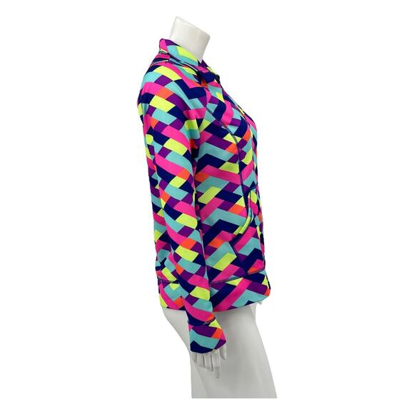 Fila Sport Jacket Womens Small 1/4 Zip Pullover Top‎ Bright Multi Gym Activewear - Picture 3 of 8